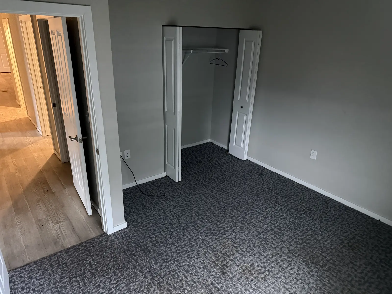 The bedroom cleared of household debris after the cleanout