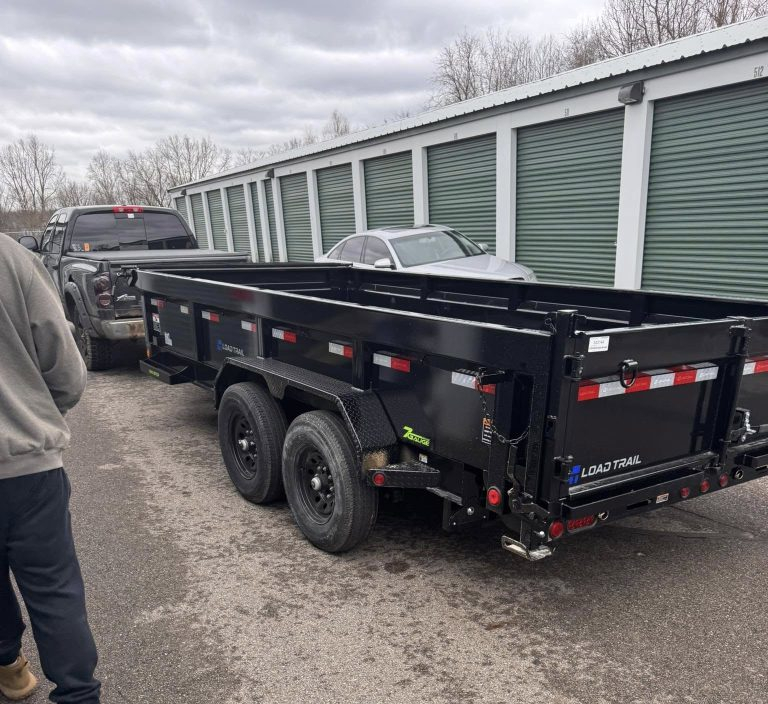 Trailer loaded with debris